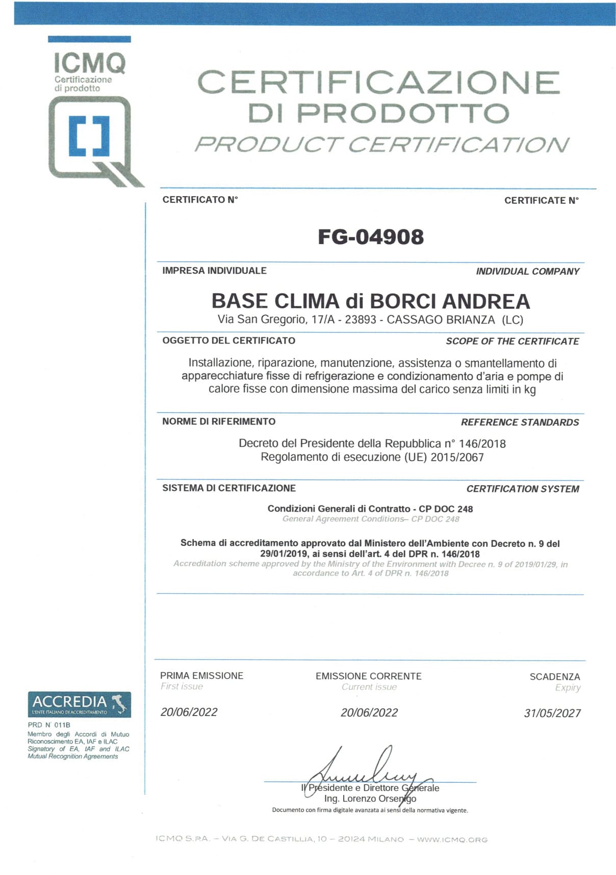 BASE CLIMA di Borci Andrea - CLIMA, ACQUA E ARIA: CON CURA